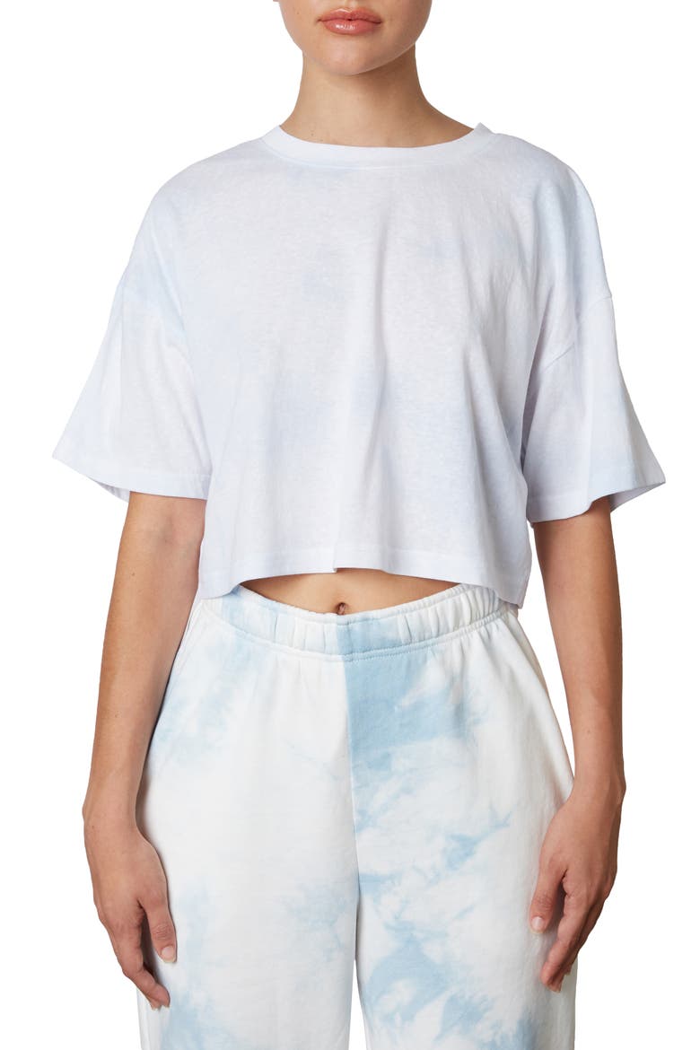 Tie Dye Crop T-Shirt, Main, color, SKY