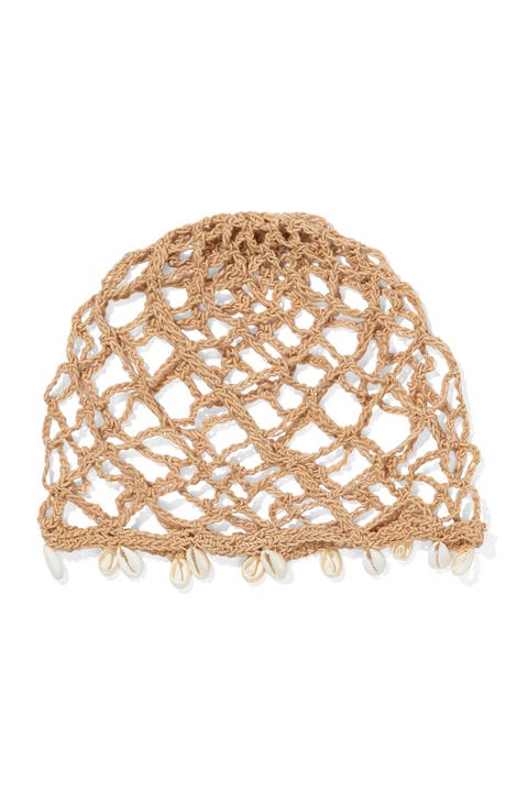 Sun-Kissed Shell Veil - Crochet Beanie