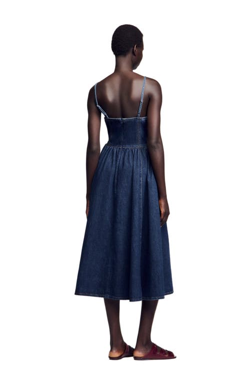 Shop Sandro Midi Denim Dress