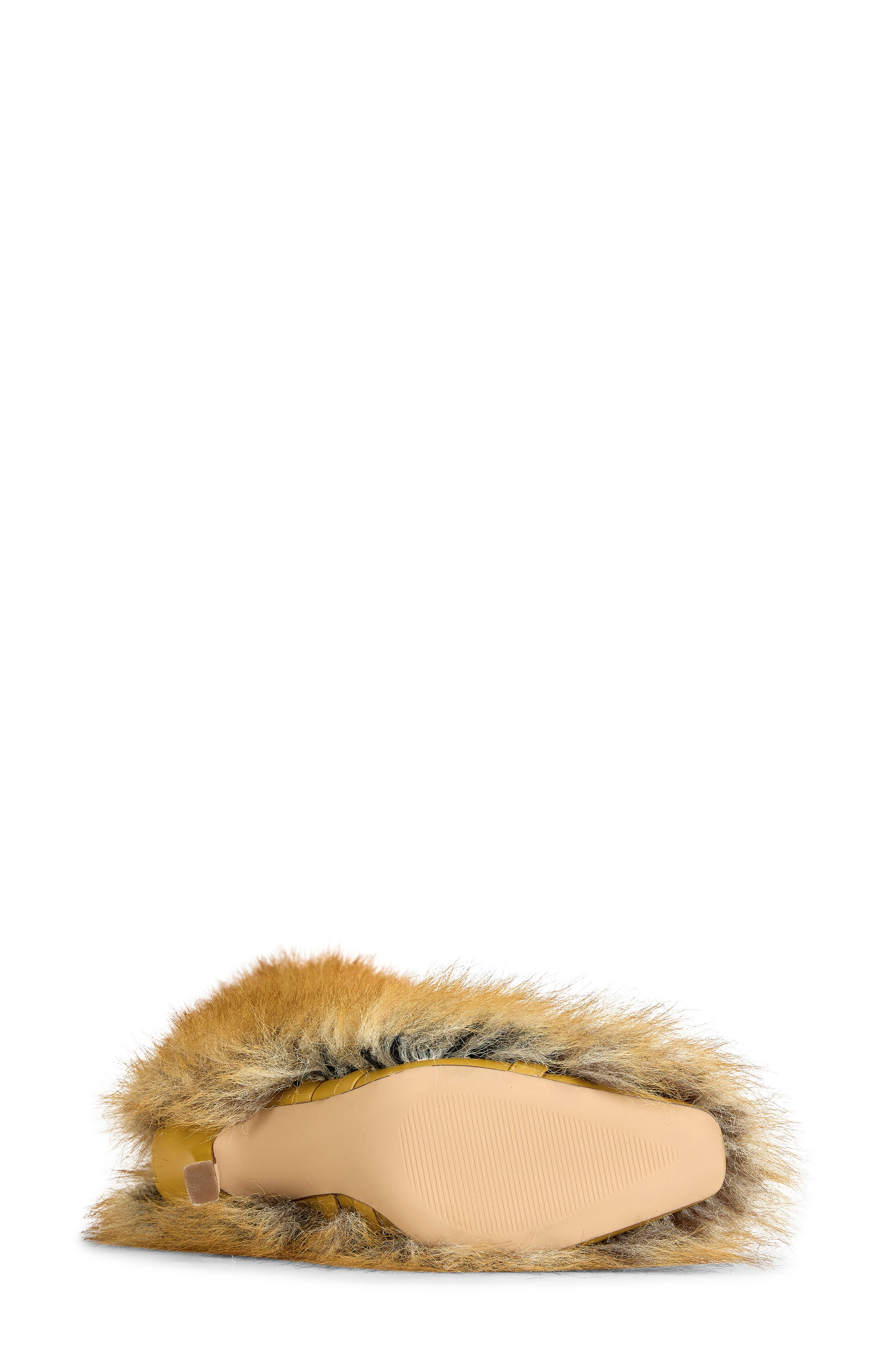 AZALEA WANG Lourdanne Faux Fur Lace-Up Stiletto Boot, Alternate, color, Tan