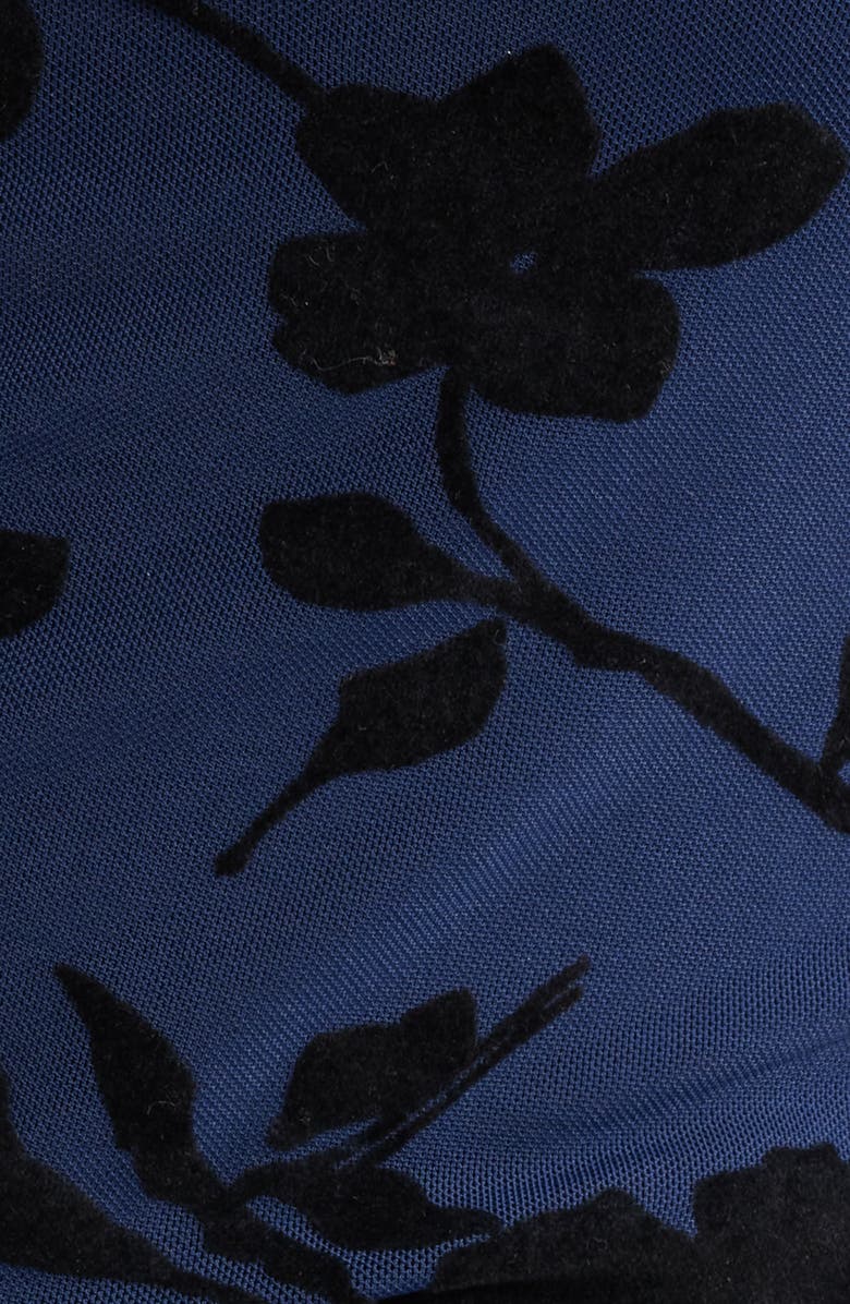 Rails Cosmos Floral Print Ruched Mesh Maxi Dress, Alternate, color, Navy Tossed Roses