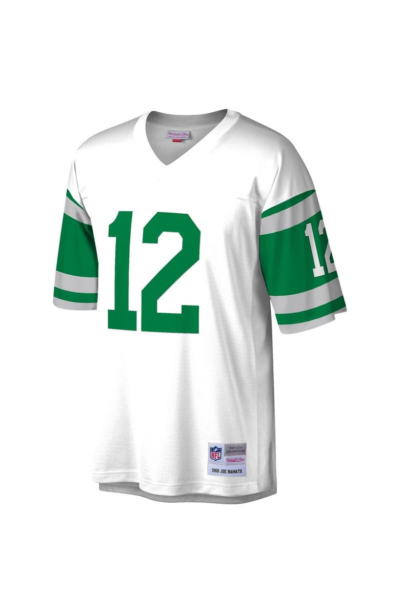 Mitchell & Ness Men's Mitchell & Ness Joe Namath White New York Jets Retired Player Legacy Replica Jersey, Alternate, color,