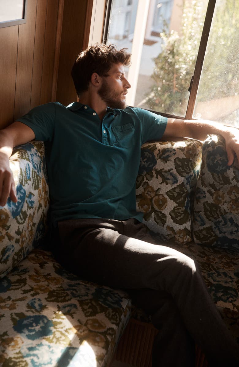 Billy Reid Pensacola Organic Cotton Polo, Alternate, color, Lake Blue