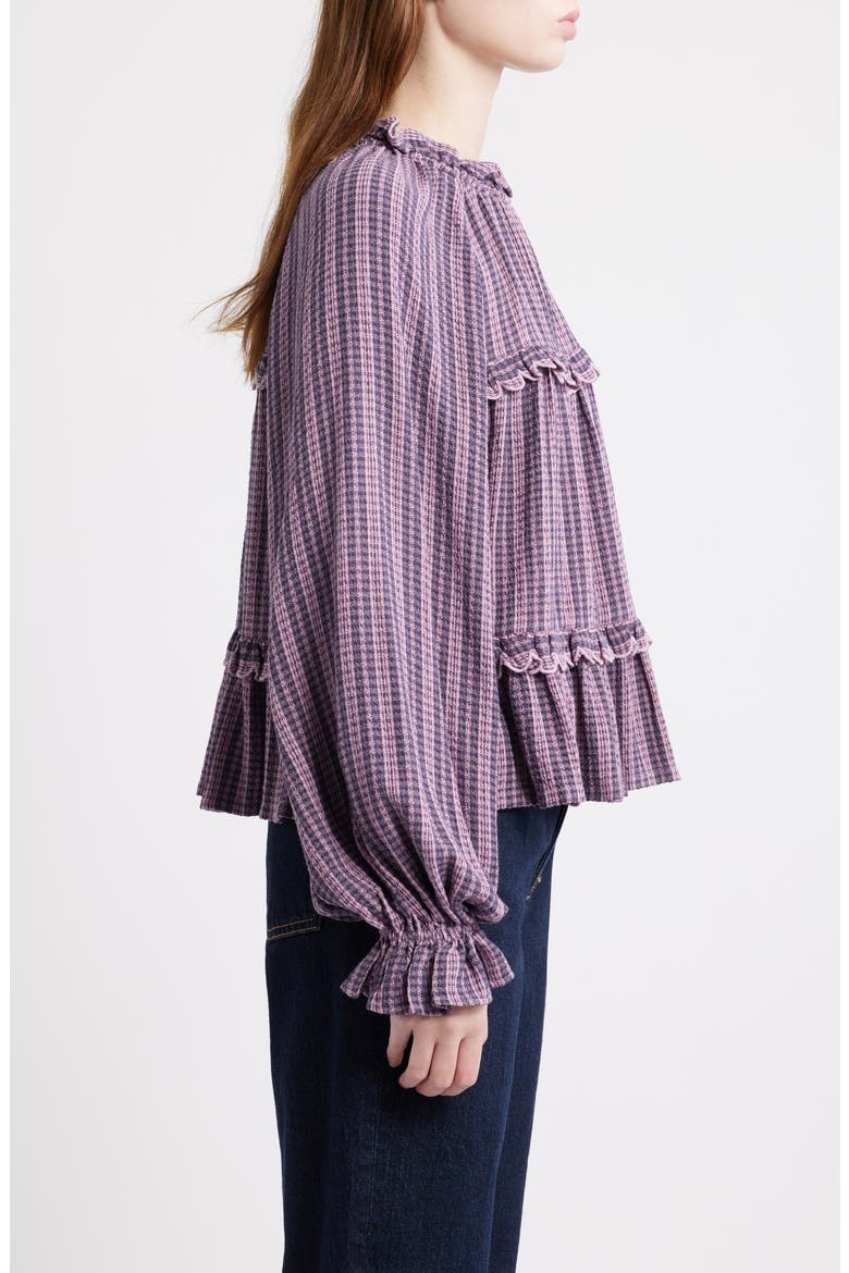 Long Sleeve Plaid Woven Shirt, Alternate, color, NAVY- PURPLE MOLLY PLAID