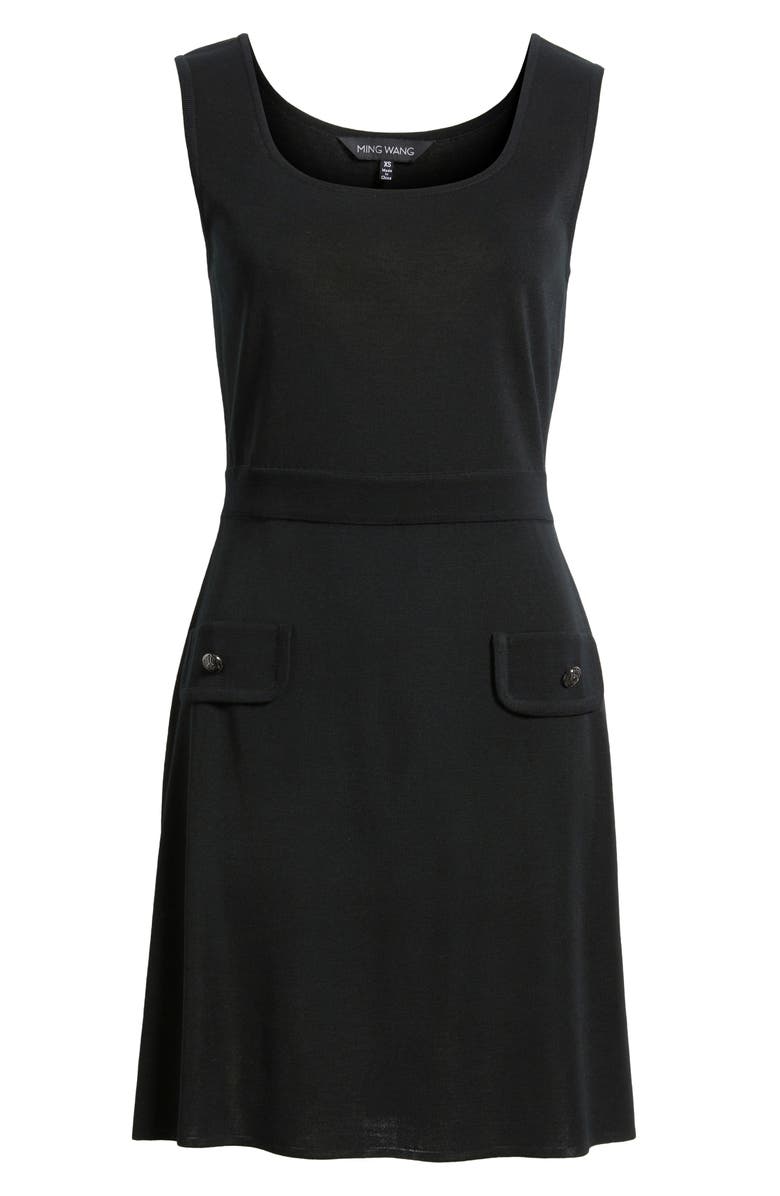 Ming Wang Sleeveless Knit Sheath Dress, Alternate, color, Black