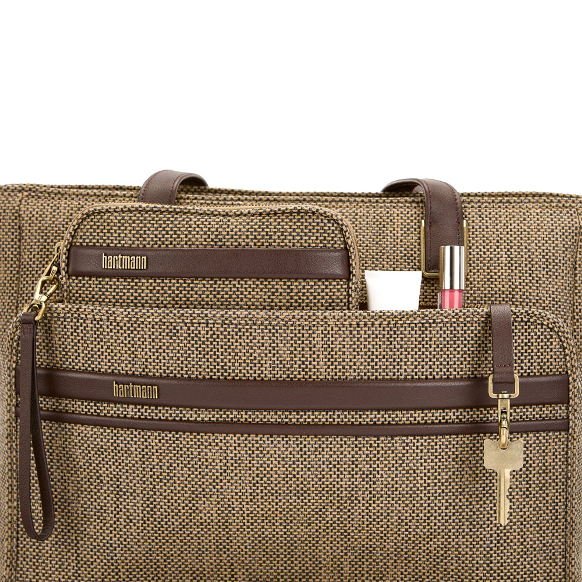 Tweed Carryall Tote, Alternate, color, Tweed/Natural Leather