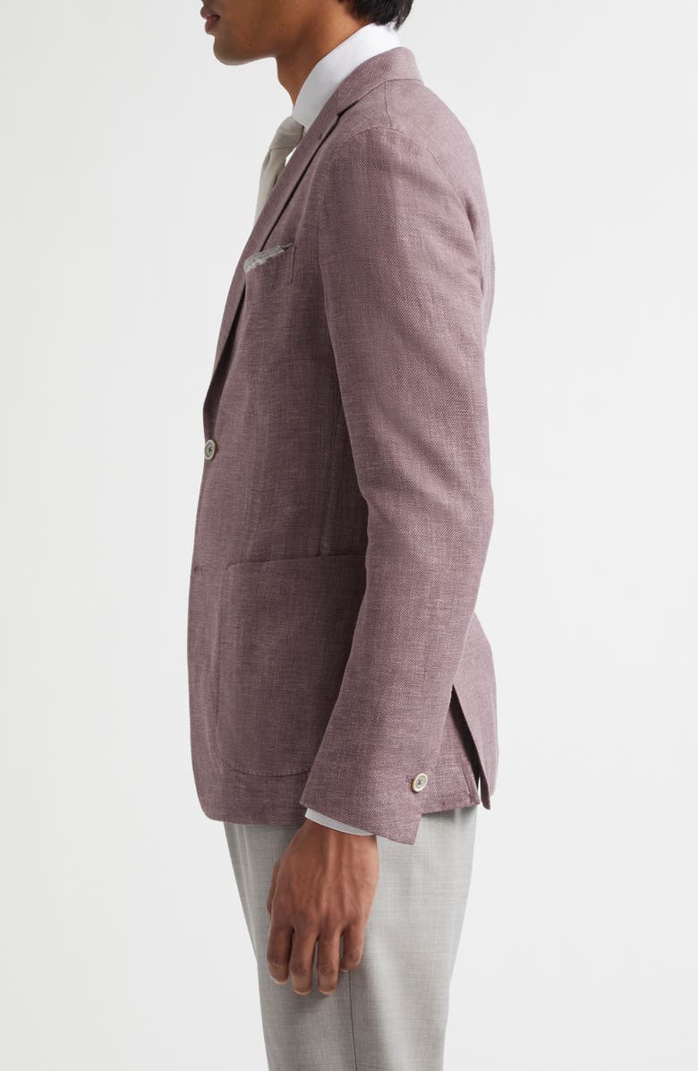 Eleventy Unstructured Linen & Wool Blend Sport Coat, Alternate, color, 47 Berry