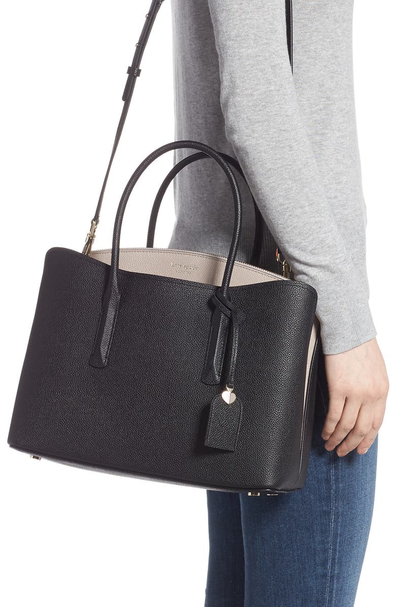 Kate Spade New York large margaux leather satchel, Alternate, color,
