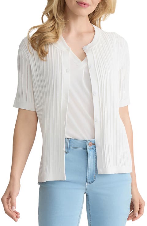 Rib Short Sleeve Cardigan (Regular & Petite)