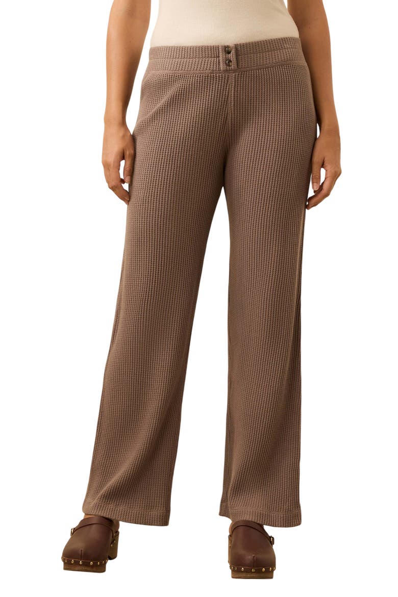 Après Organic Cotton Waffle Pants, Main, color, WOOD SMOKE