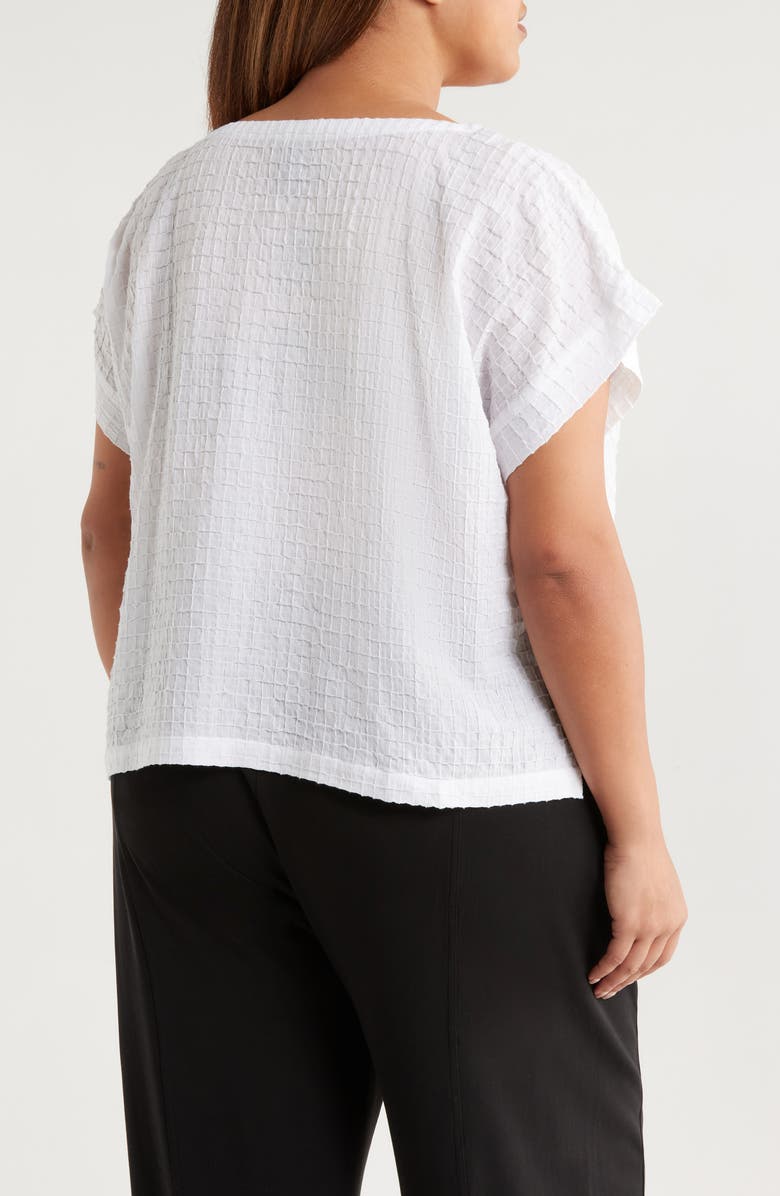 Eileen Fisher Boxy Boat Neck Organic Cotton Blend Top, Alternate, color, White