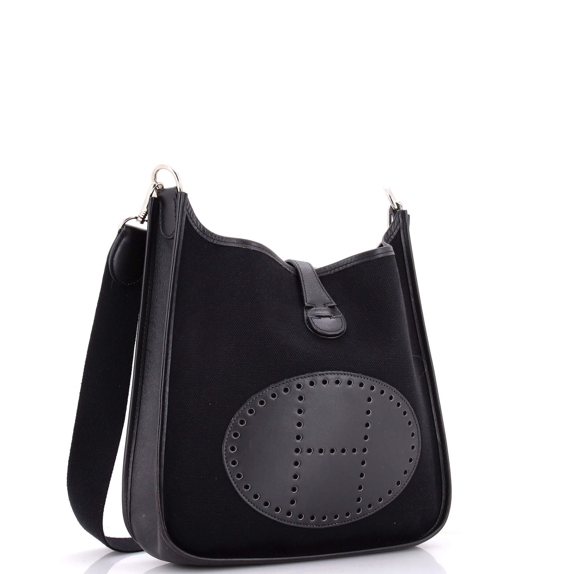 Evelyne Bag Gen I Toile and Leather PM, Alternate, color, Noir