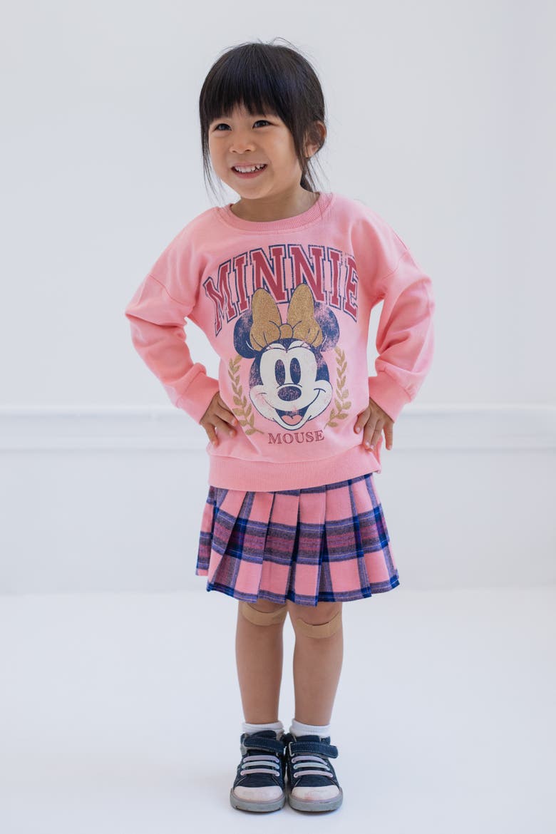 Minnie Mouse 2-Piece Sweatshirt and Pleated Skirt Set, Alternate, color, Minnie Mouse Pink