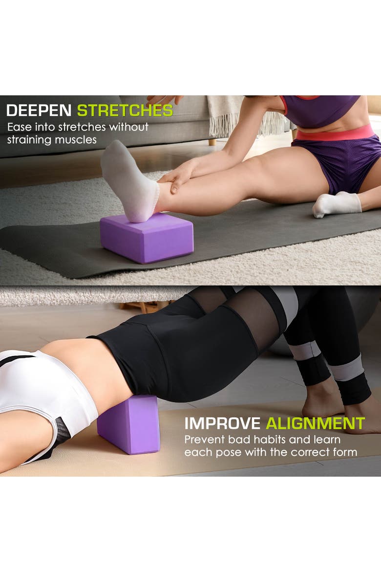 Foam Yoga Blocks, Alternate, color, Purple