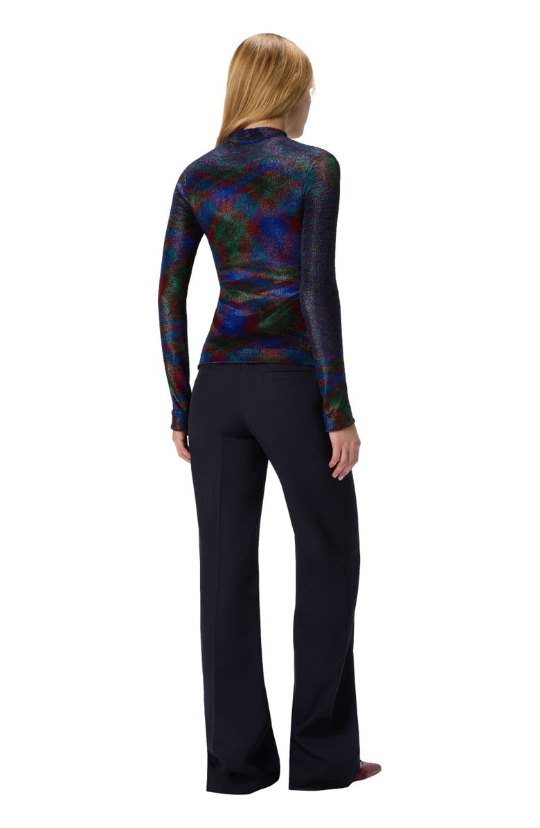 Missoni Turtleneck Sweater With Flame Pattern, Alternate, color, Green 
Red