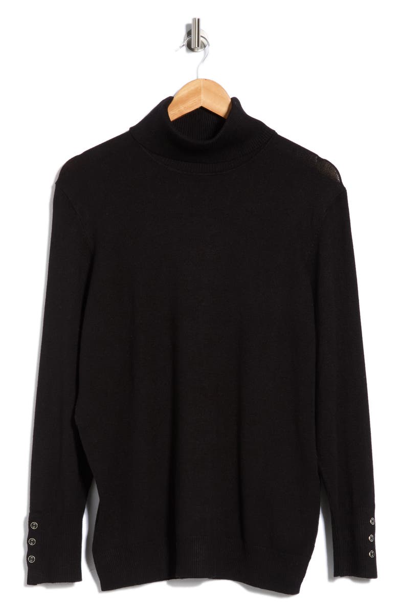 Joseph A Essential Fine Gauge Turtleneck Sweater, Alternate, color, Black