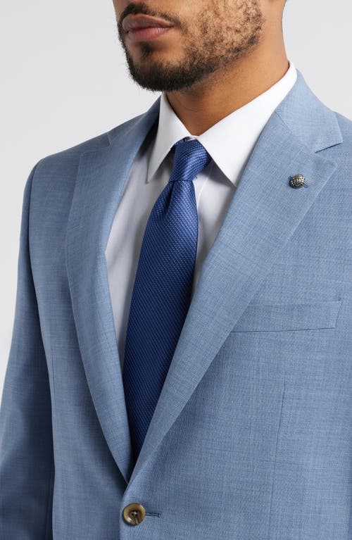 Jack Victor Esprit Blue Mixy Check Stretch Wool Suit In Light Blue