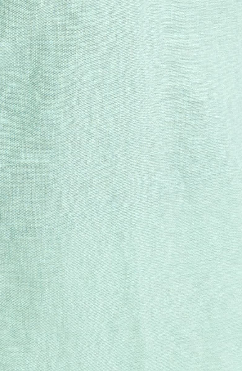 Bugatchi Axel Shaped Fit Linen Button-Up Shirt, Alternate, color, Menthol