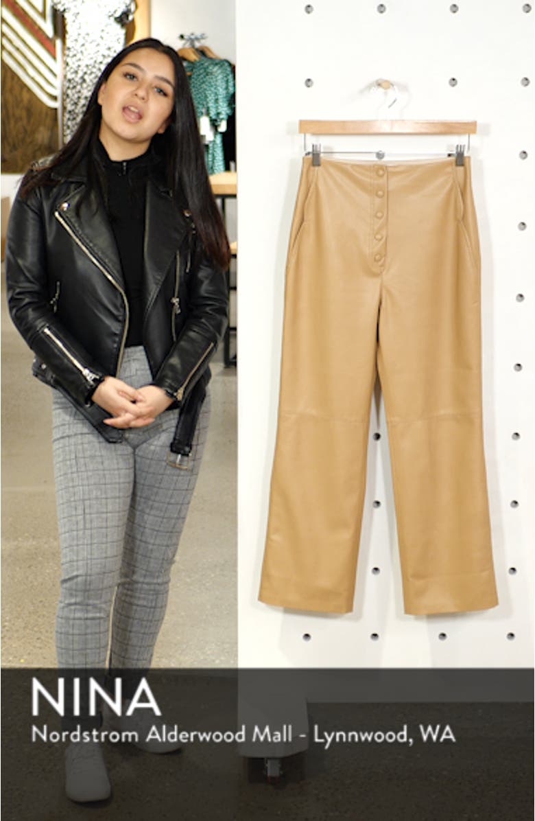 Sora Faux Leather Crop Flare Pants, sales video thumbnail