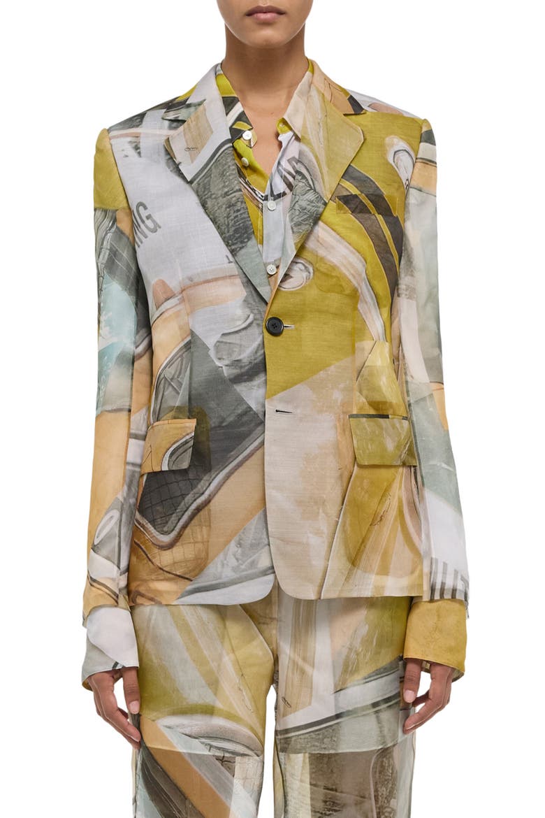 Print Blazer, Main, color, YELCARPRNT