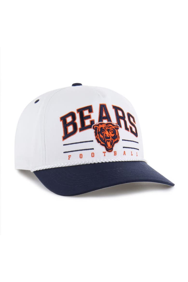 Men's '47 White/Navy Chicago Bears Roscoe Two-Toned Hitch Adjustable Hat, Alternate, color, White
