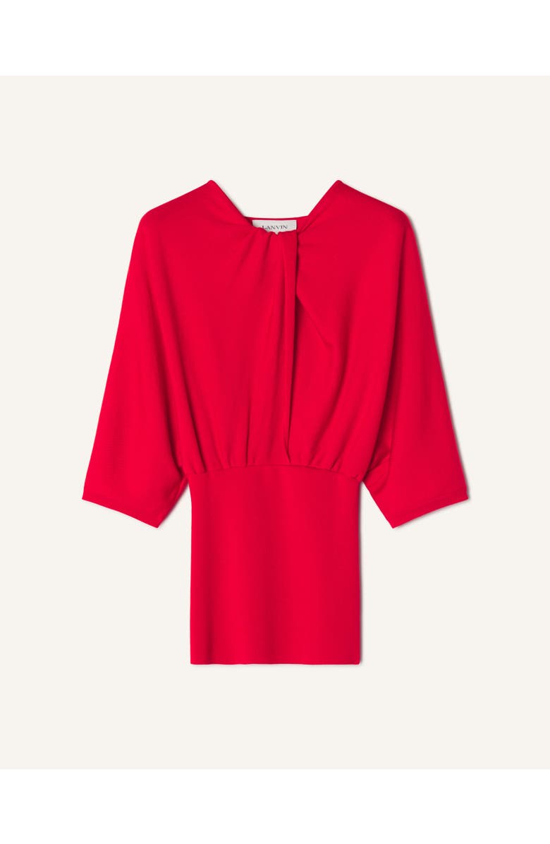 Lanvin Merino Wool Sweater With Bow Detail, Main, color, Poppy Red