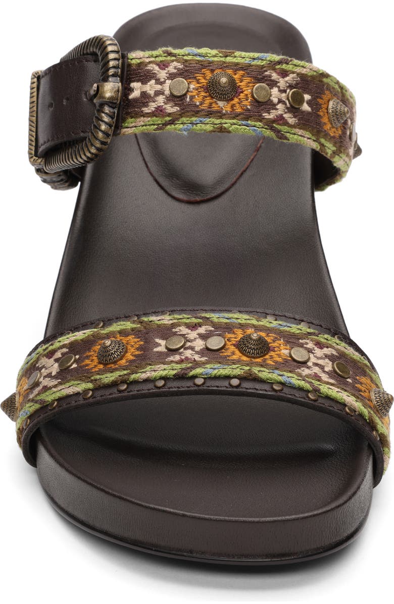 Ash Joey Embroidered Buckle Slide Sandal, Alternate, color, Africa