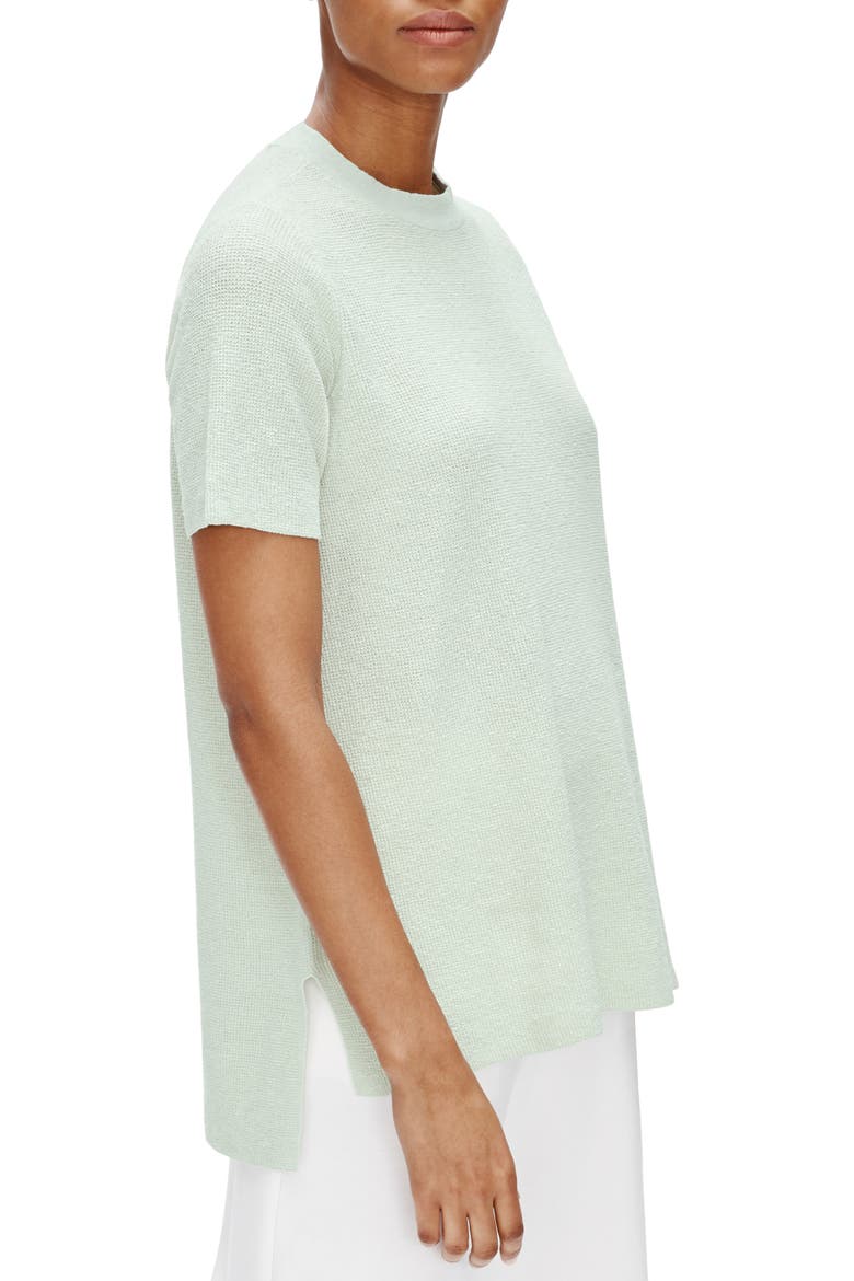 Short Sleeve Organic Linen Blend Tunic Sweater, Alternate, color, MIST