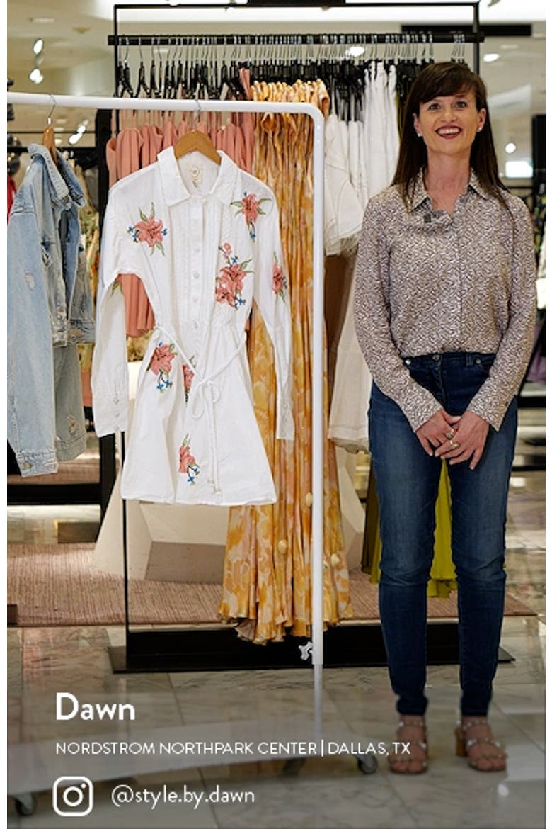 Craft Floral Embroidered Long Sleeve Belted Shirtdress video