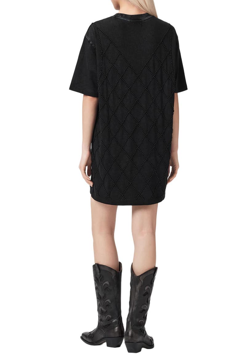 beaded t shirt dress SAME The Stone Beaded T-Shirt Dress | White