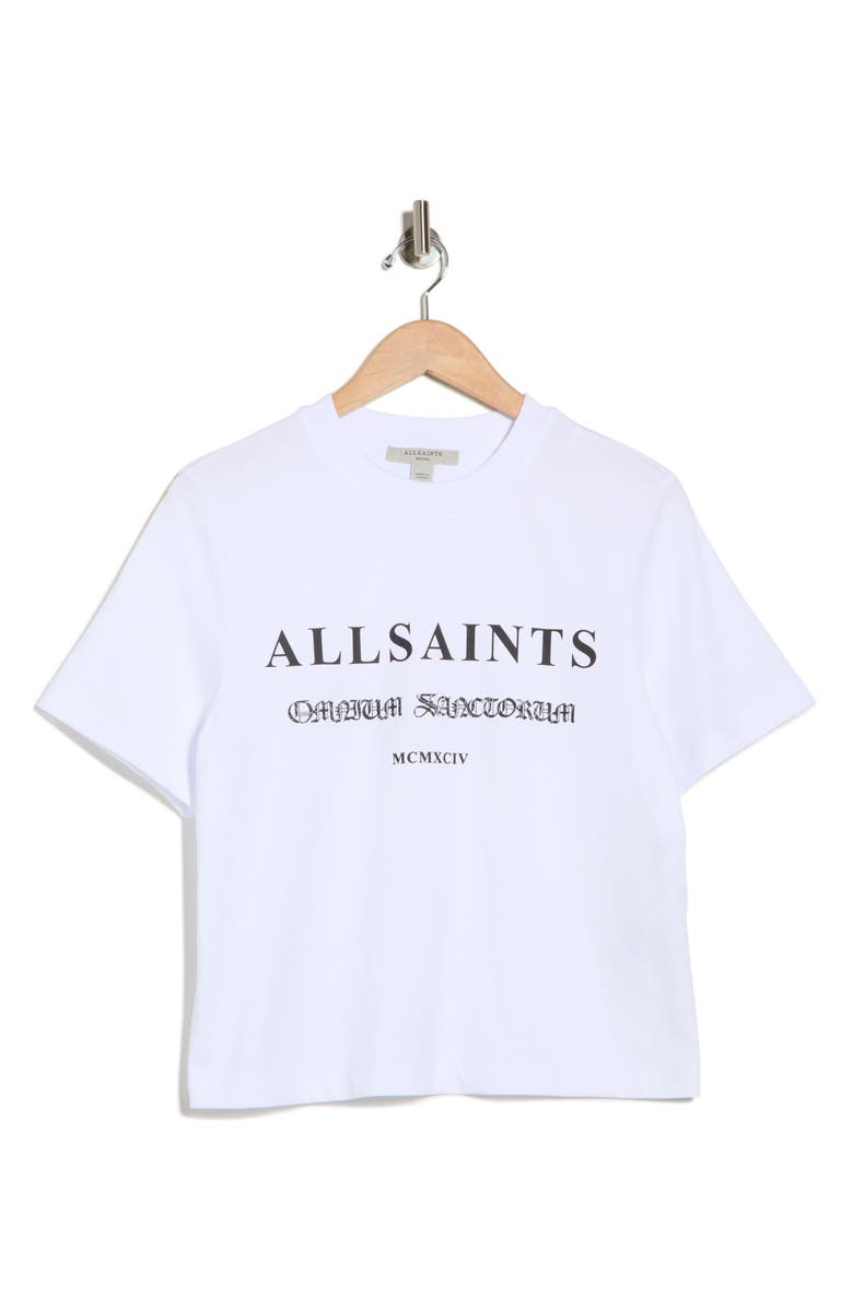AllSaints Lisa Omnium Cotton Graphic T-Shirt, Main, color, White