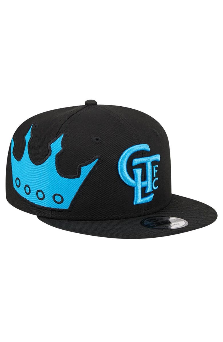 New Era Men's New Era Black Charlotte FC Jumbo 9FIFTY Snapback Hat, Main, color, 