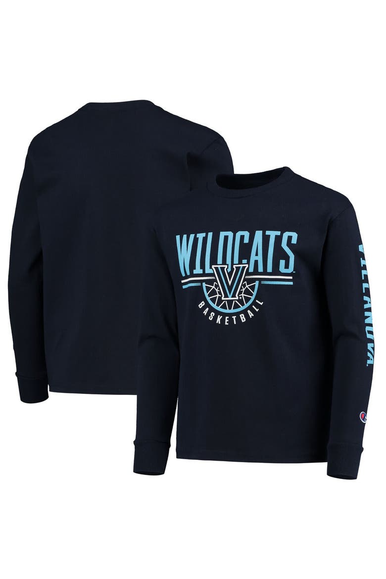 Youth Champion Navy Villanova Wildcats Basketball Long Sleeve T-Shirt, Main, color, Navy