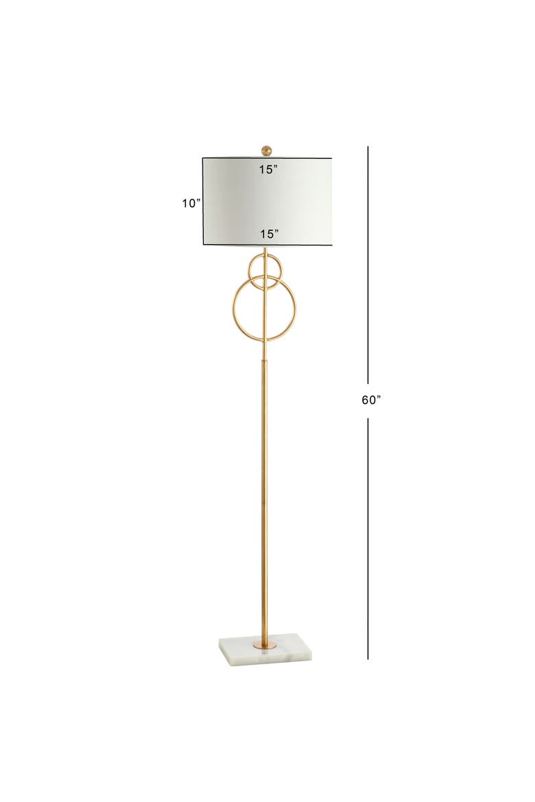 Haines Modern Circle Marble/Metal LED Floor Lamp, Alternate, color, Gold Leaf/White
