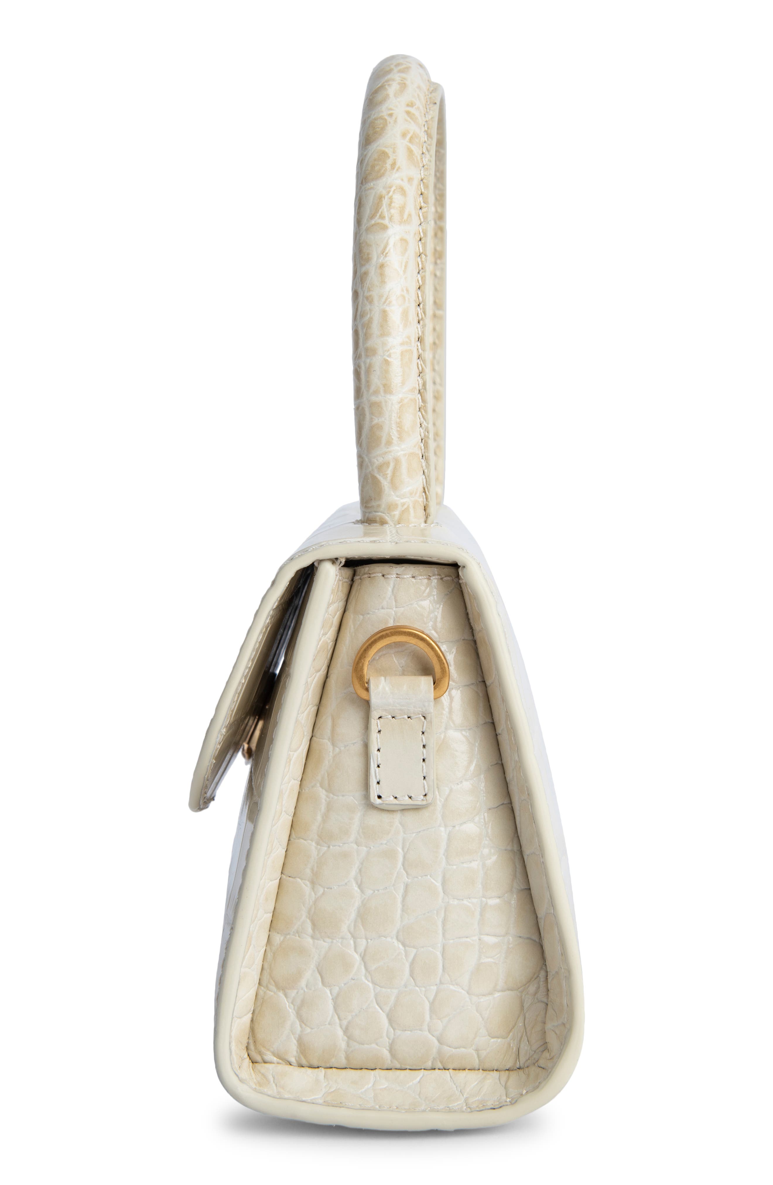 By Far Mini Semi Patent Leather Top Handle Bag, Alternate, color, 