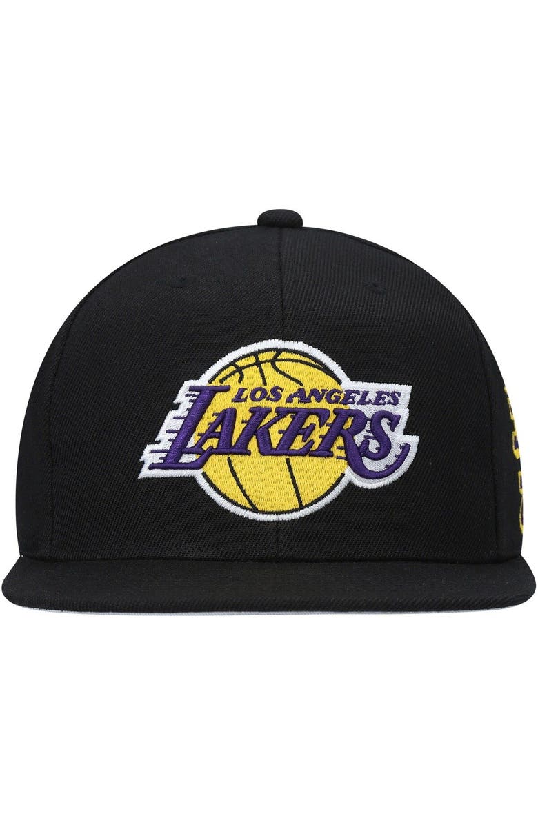 Mitchell & Ness Men's Mitchell & Ness Black Los Angeles Lakers Area Code Snapback Hat, Alternate, color, 
