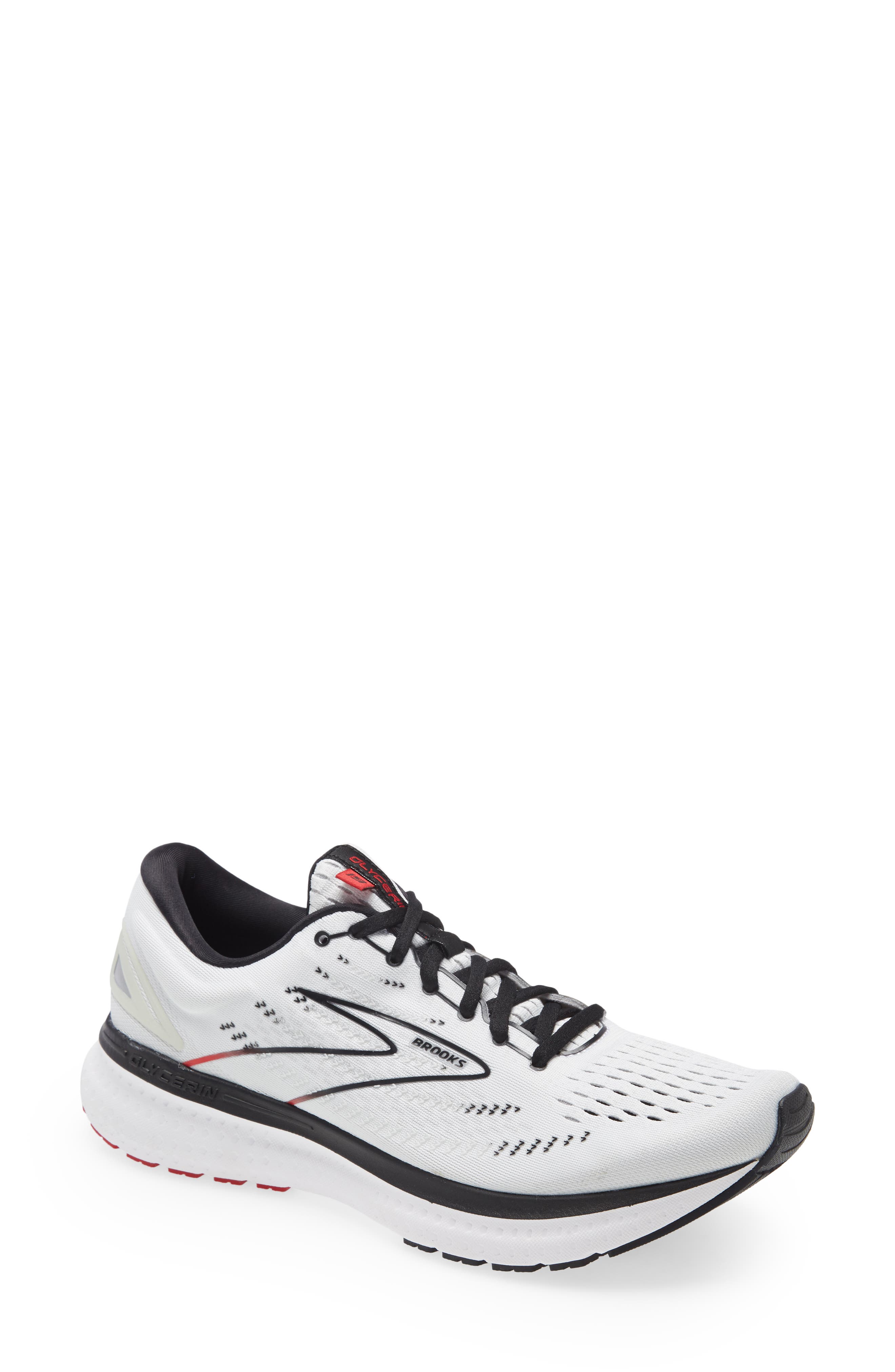 Glycerin 19 Running Shoe, Main, color, WHITE/ BLACK/ RED