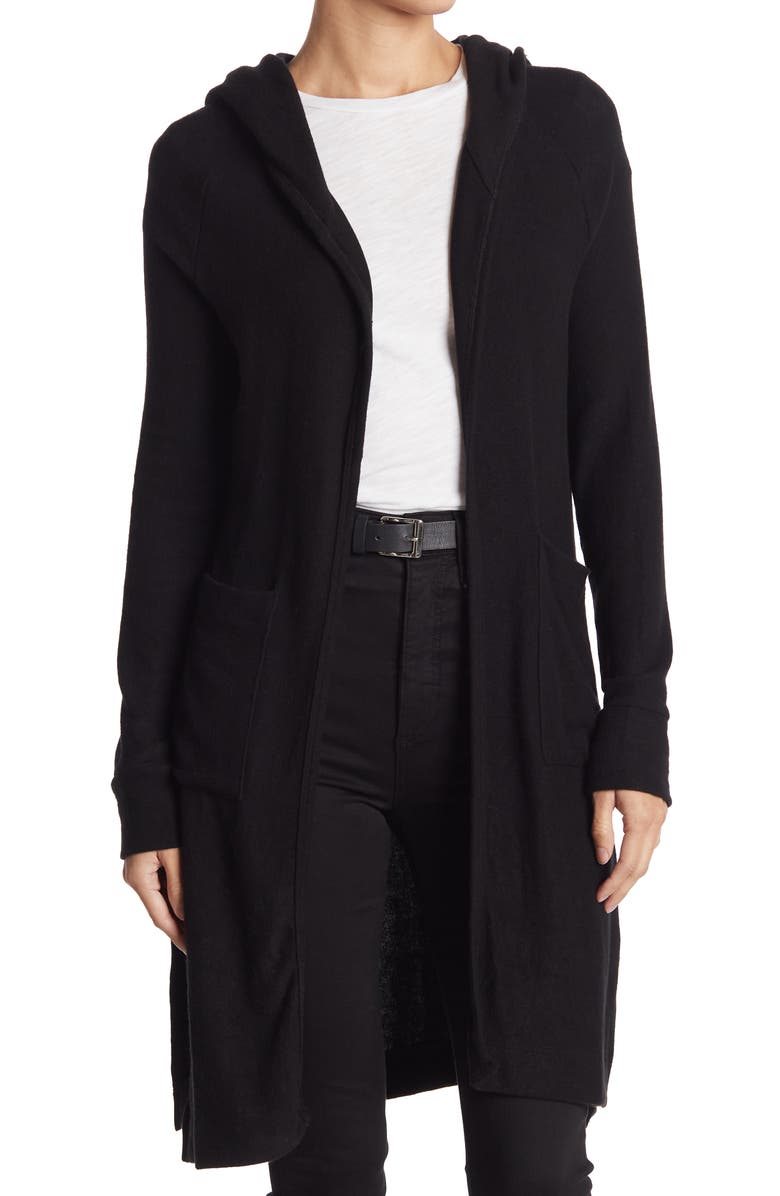 GO COUTURE Wrap Front Cardigan, Main, color, Black