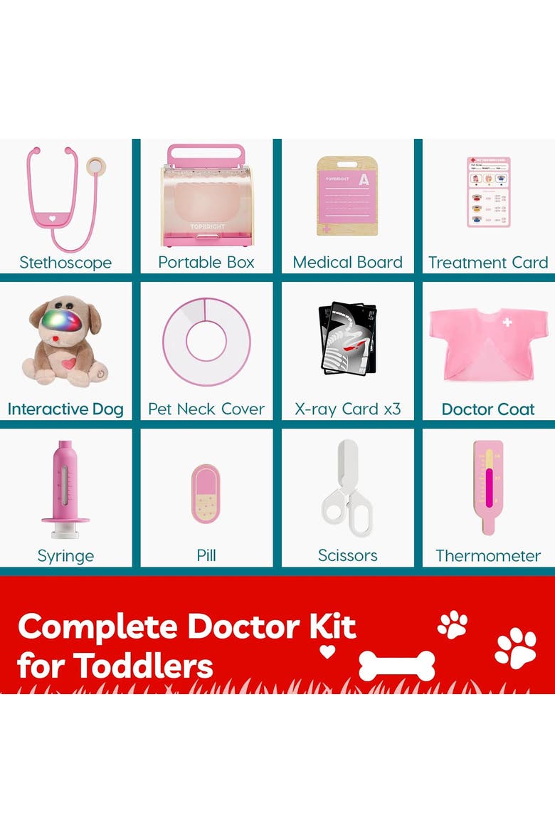 2-Pack Kids Pretend Play Doctor Vet Costume Set for Boys & Girls, Alternate, color, Multicolor