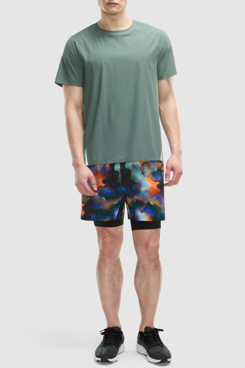 5" PaceForm Lined Run Short, Alternate, color, Heatmap Print