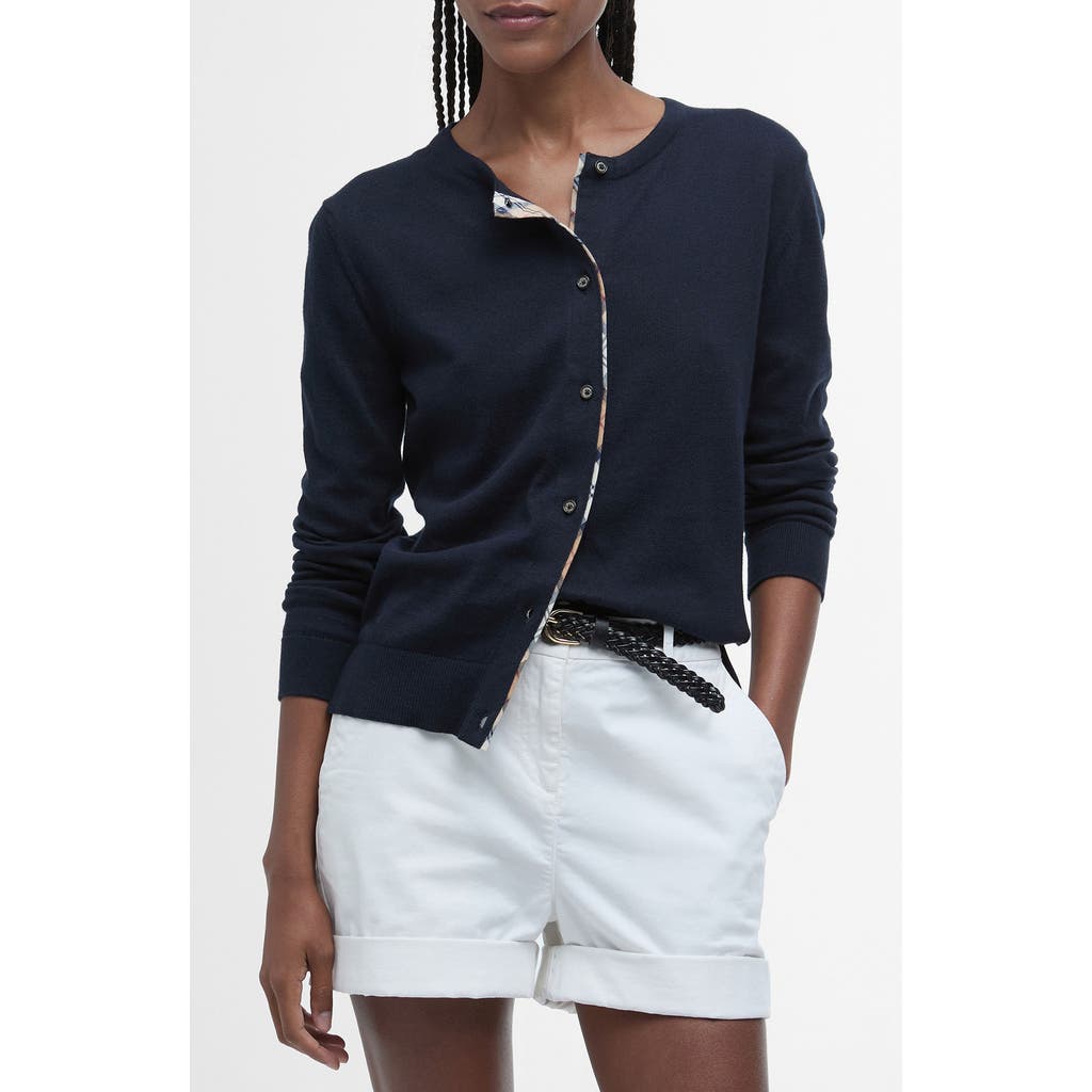 Barbour Bredon Tartan Accent Cotton & Cashmere Cardigan
