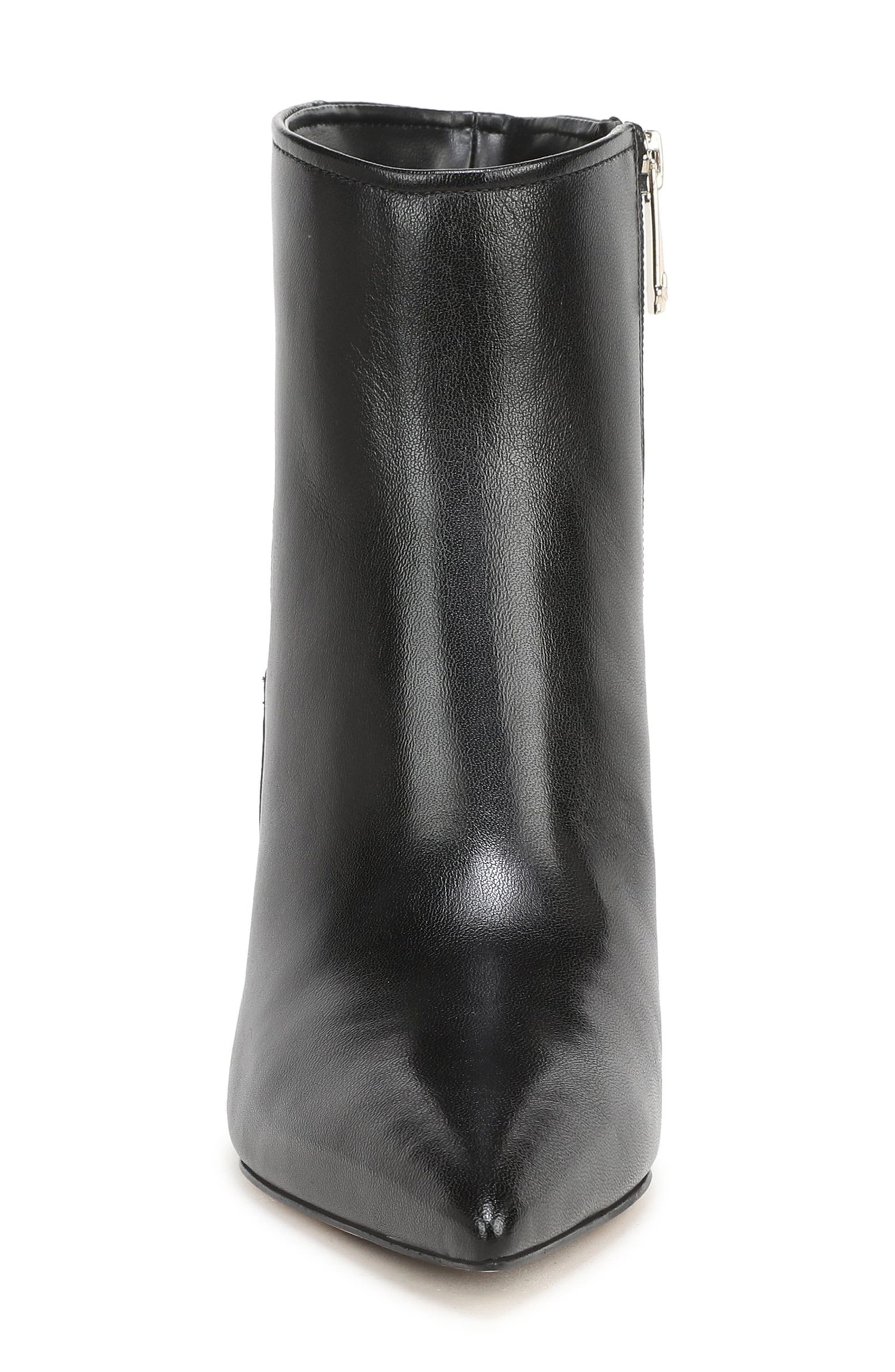 Eva Leather Pointed Toe Bootie, Alternate, color, BLACK LEATHER