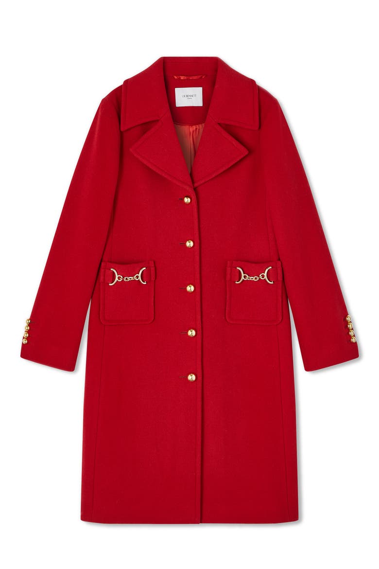 Spencer Recycled Wool Blend Coat, Alternate, color, RED