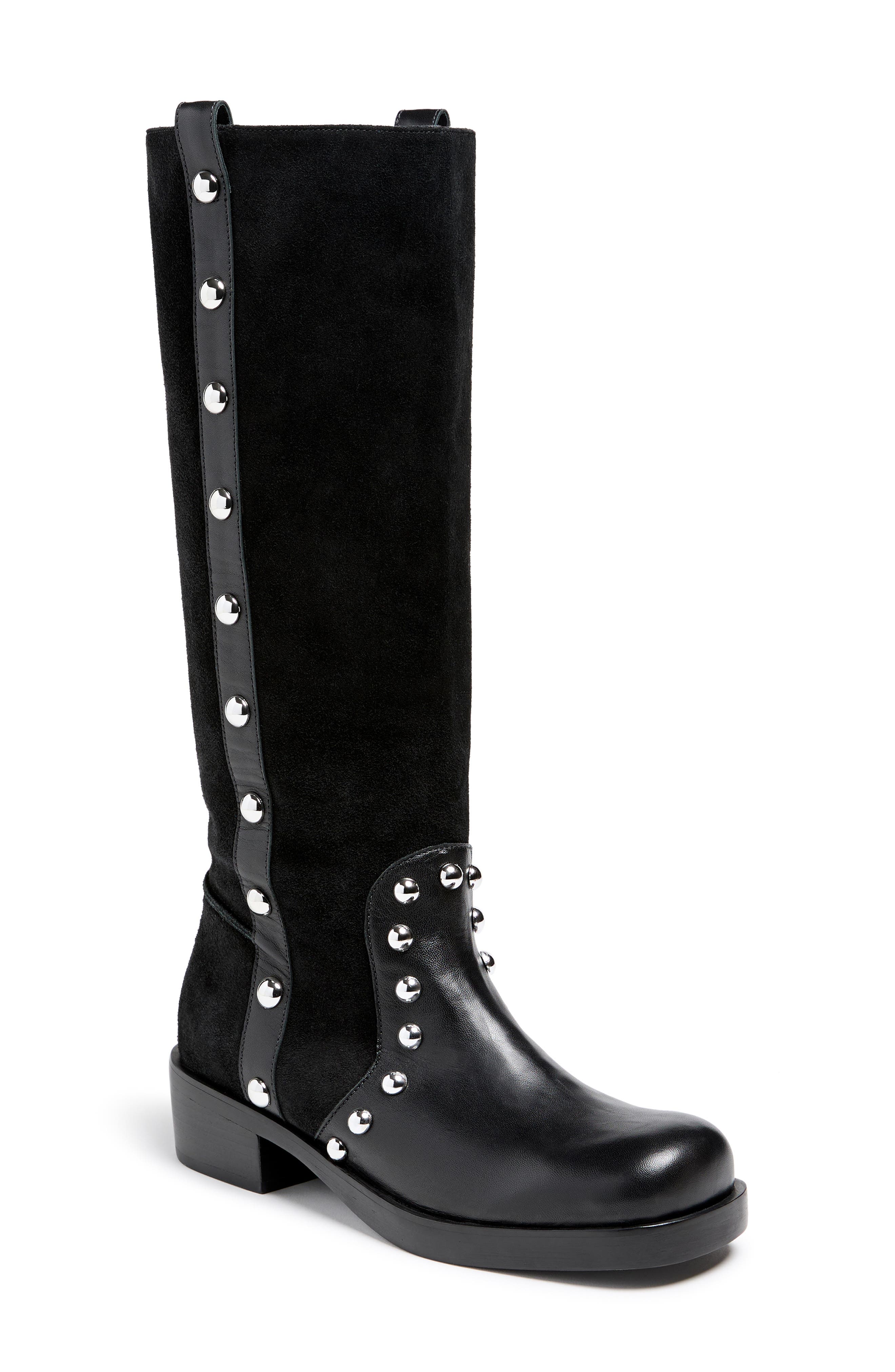 Cinq à Sept Shira Stud Knee High Boot, Main, color, Black