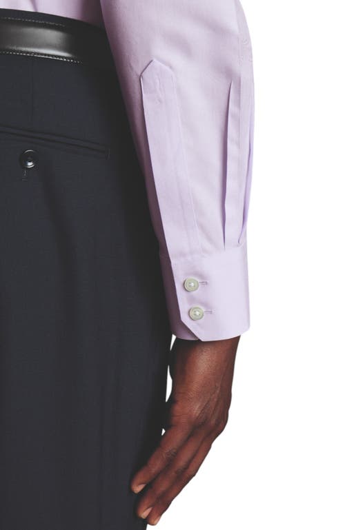 Charles Tyrwhitt Cutaway Collar Non-iron Twill Shirt In Lilac Purple