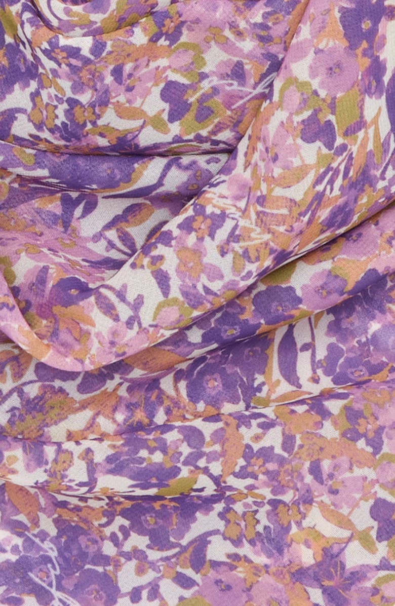 HOUSE OF CB Floral Scarf, Alternate, color, Violet Floral