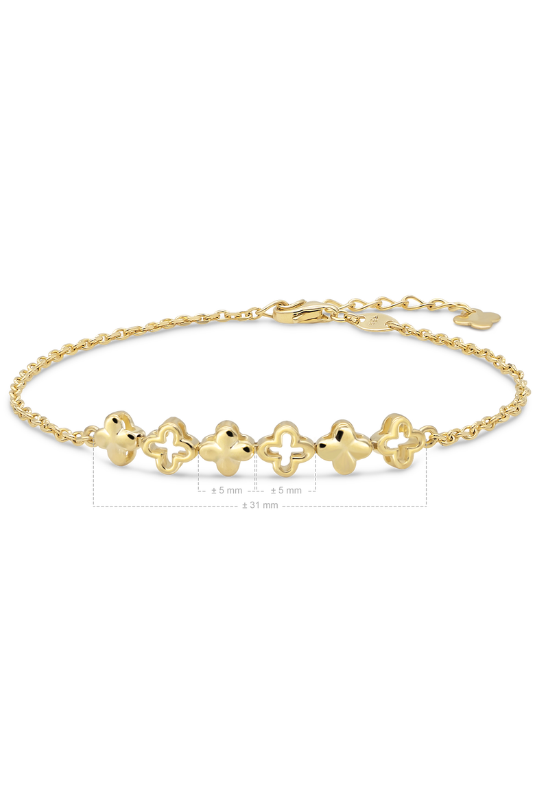 Clover Chain Bracelet in 14K Gold, 31mm, Alternate, color, Yellow Gold