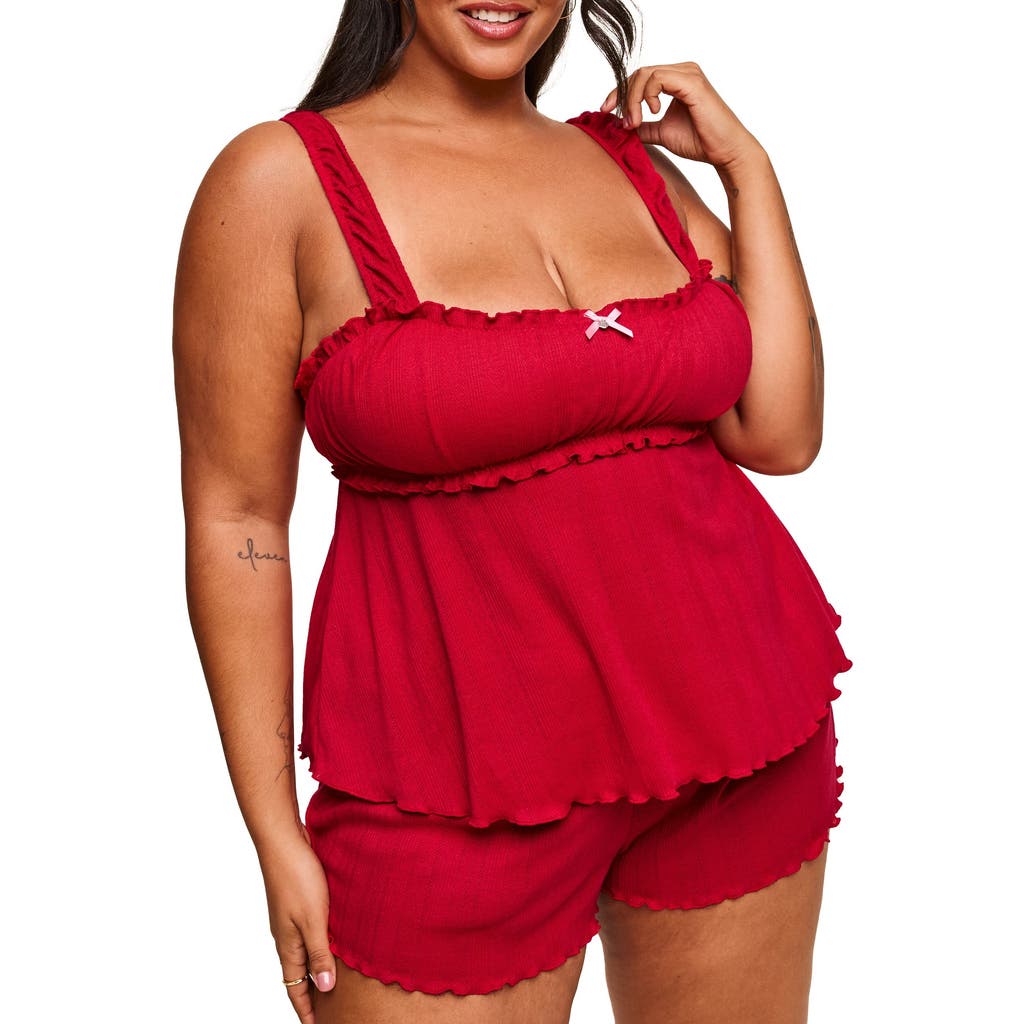 Adore Me Leanore Tank And Shorts Pajamas In Dark Red