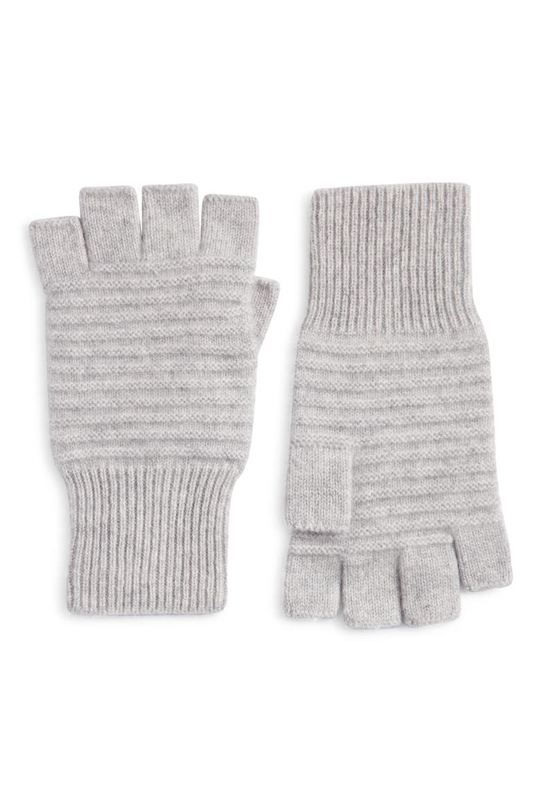 Cashmere Fingerless Gloves, Main, color, GREY MICRO HEATHER