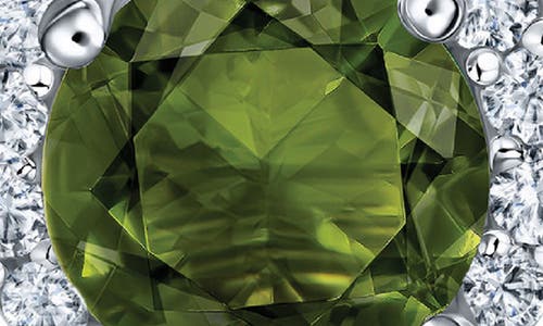 Best Silver Sterling Silver Brilliant Cubic Zirconia Halo Round Stud Earrings In Peridot/silver